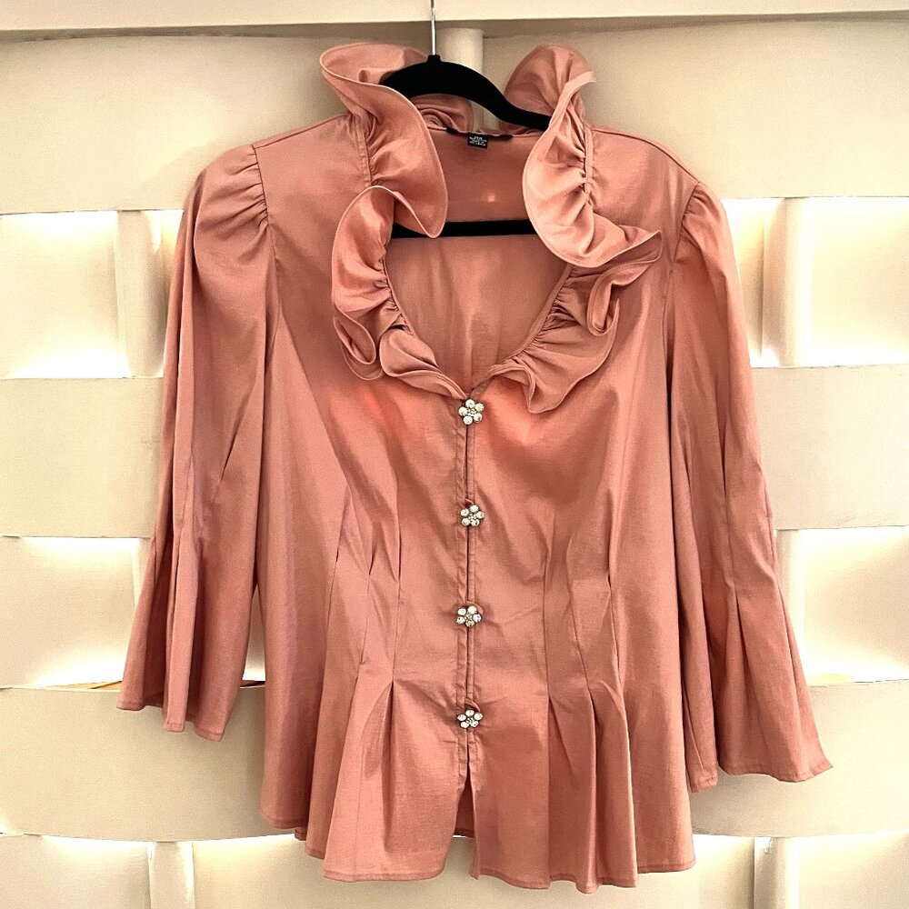 Chetta B Pink 3/4 Sleeve Jacket Size 14W